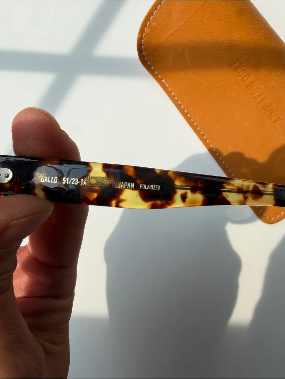 Aimé Leon Dore Gallo Tortoiseshell Polarized Sunglasses with Tan Leather Case